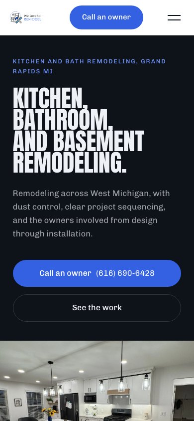 The new homepage on a phone